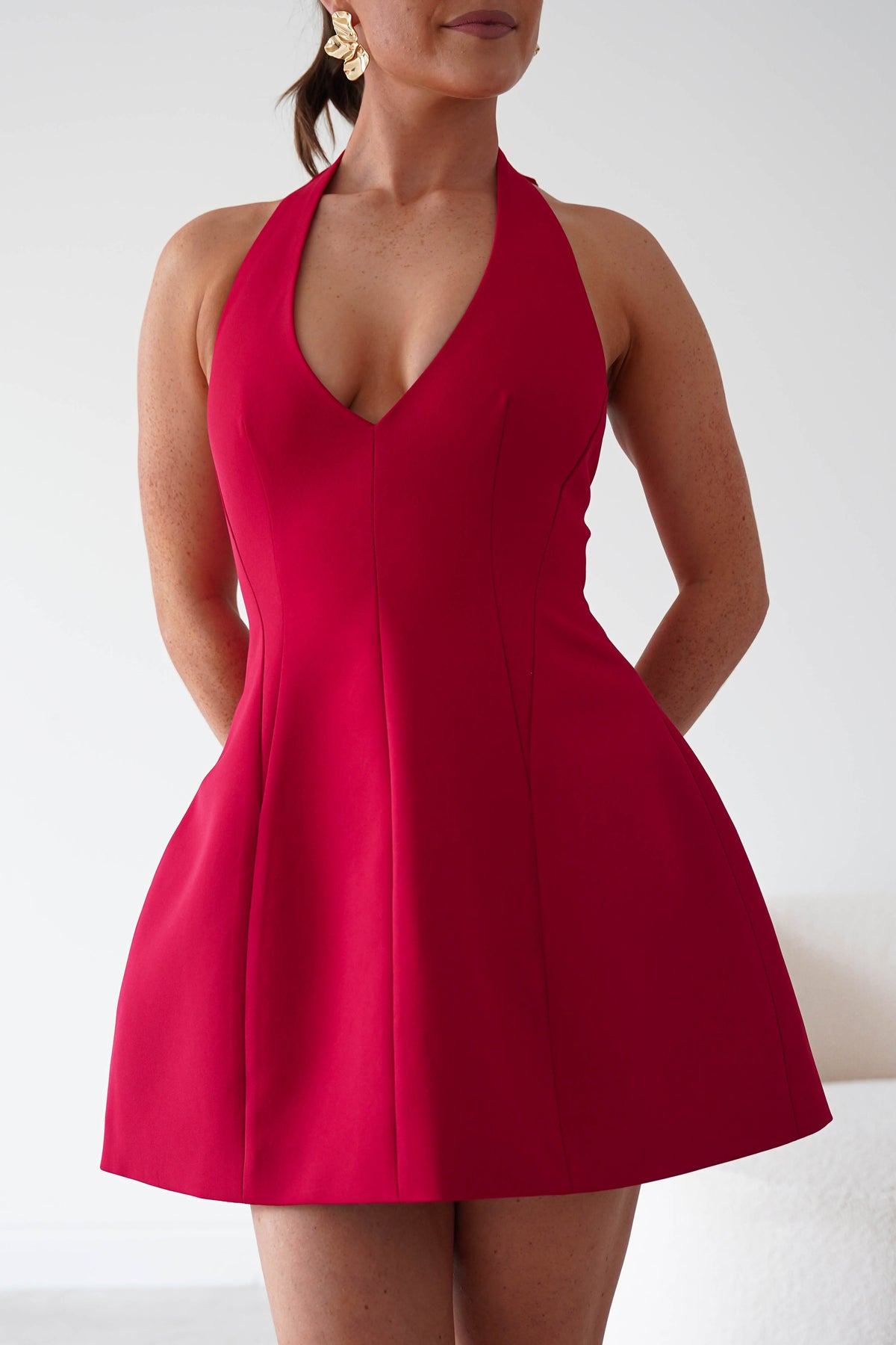 Oh Hello Clothing Women > Clothing > Dresses Pandora Structured Mini Dress | Red