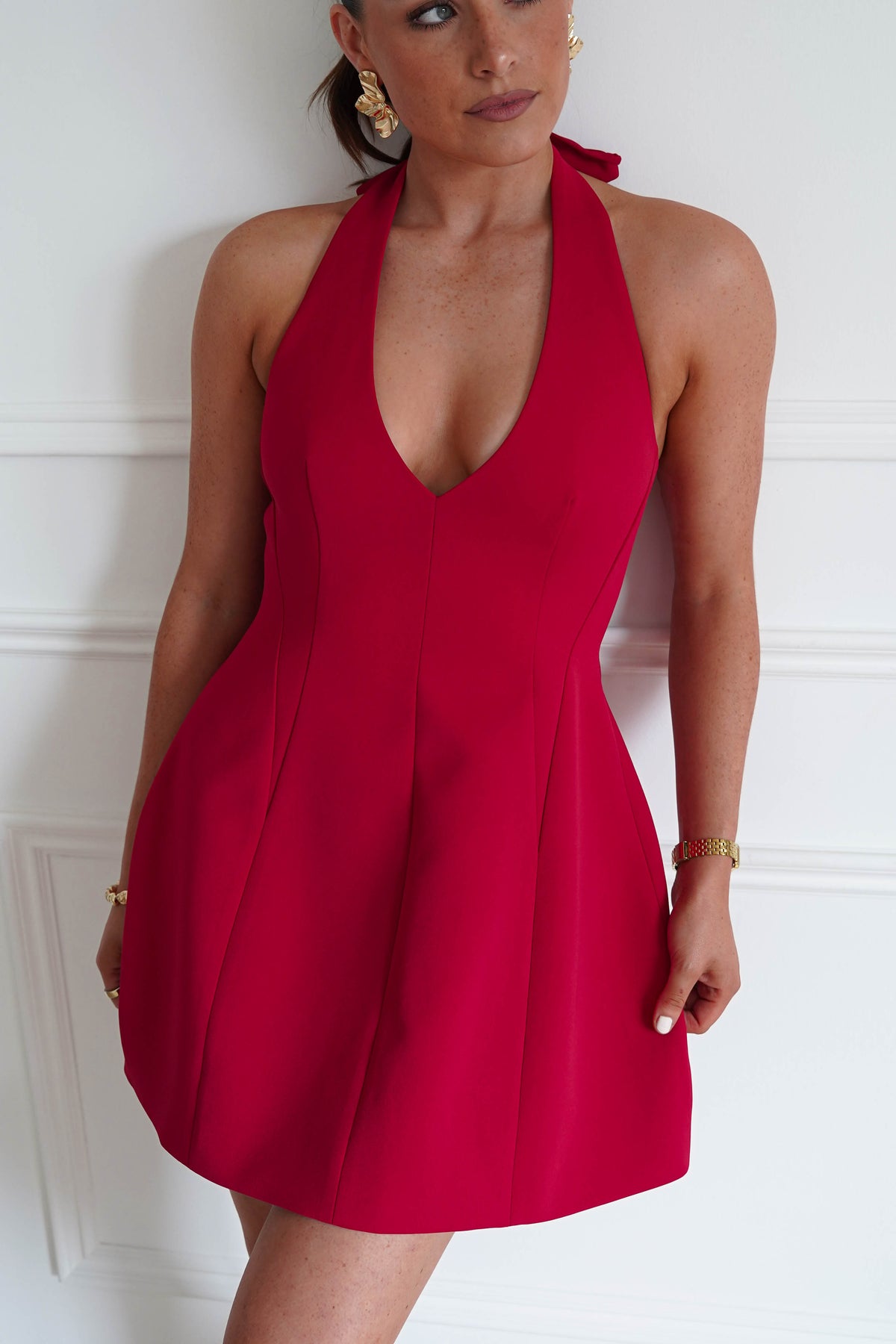 Oh Hello Clothing Women > Clothing > Dresses Pandora Structured Mini Dress | Red