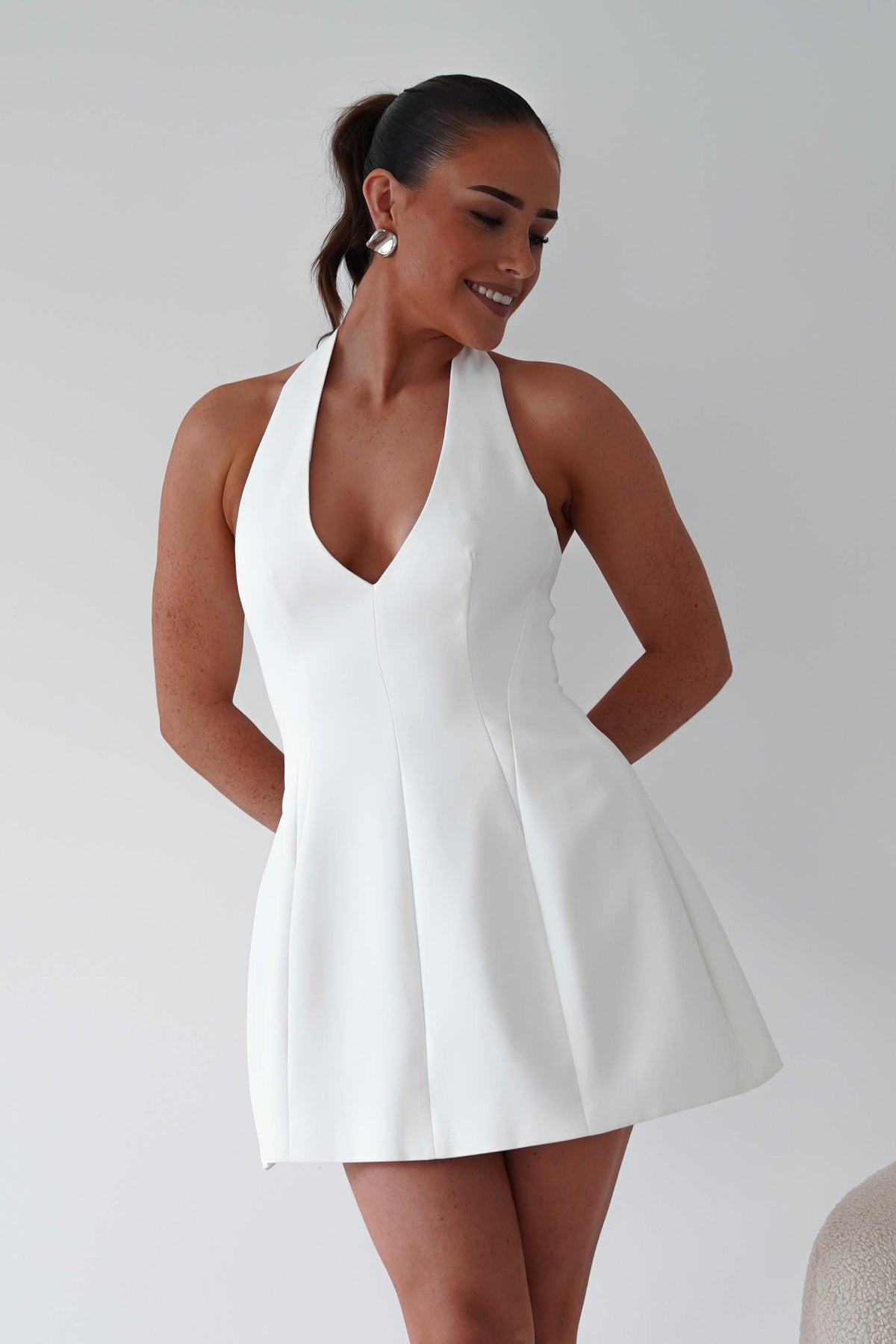 Oh Hello Clothing Women > Clothing > Dresses Pandora Structured Mini Dress | White