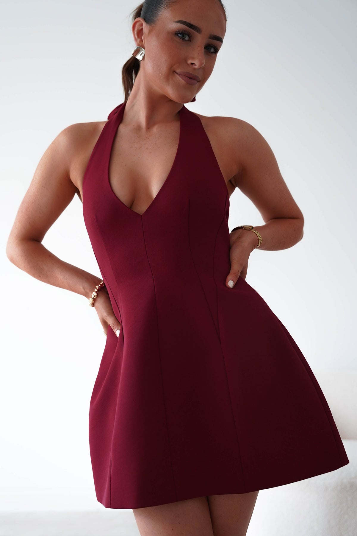 Oh Hello Clothing Women > Clothing > Dresses Pandora Structured Mini Dress | Wine