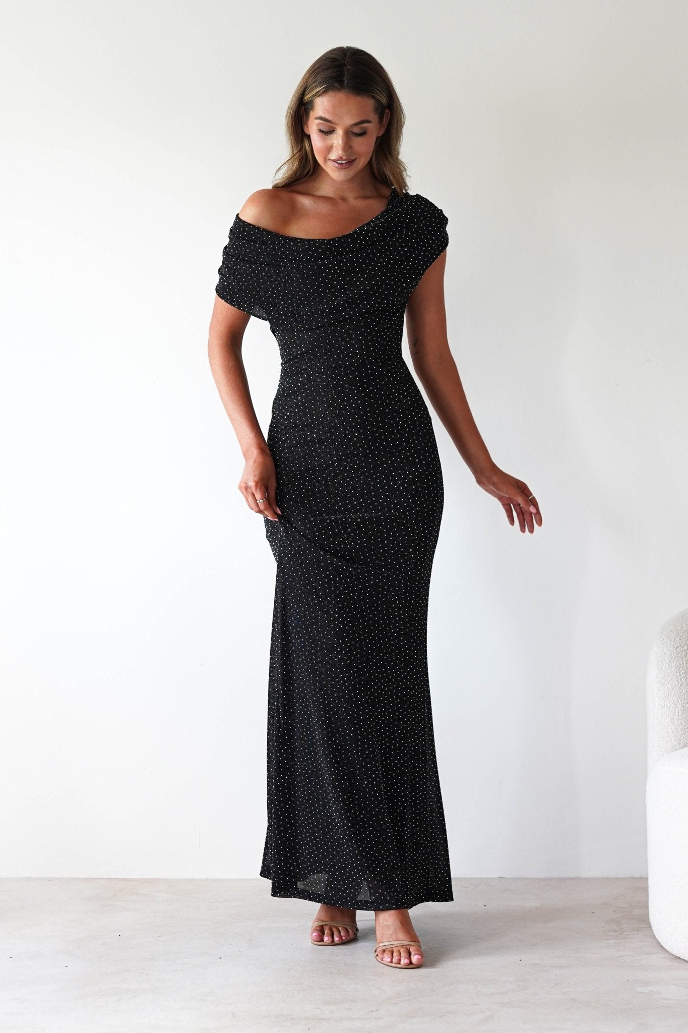 Pascal Bodycon Embellished Maxi Dress | Black | Oh Hello Clothing | S (8)