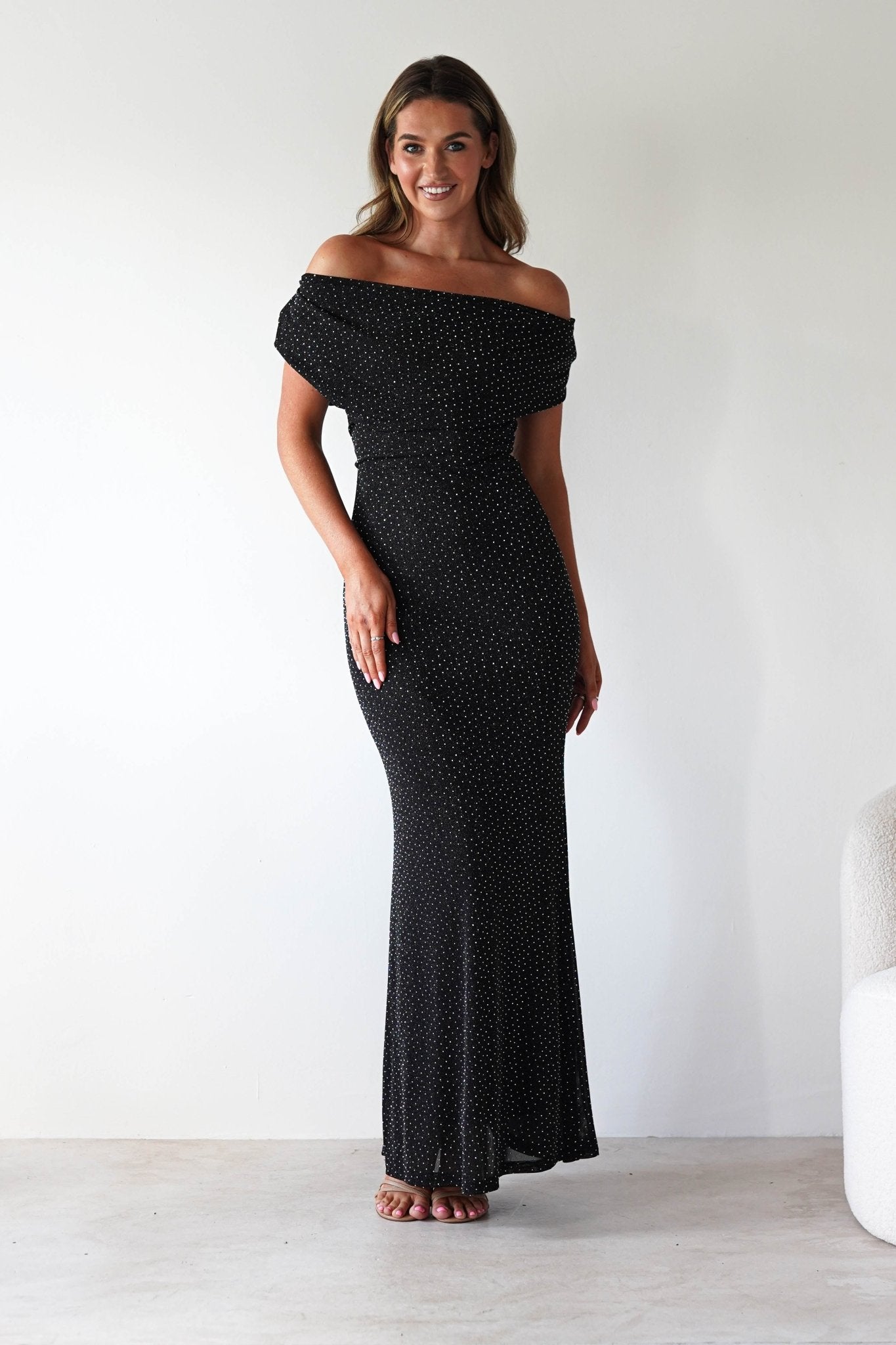 Pascal Bodycon Embellished Maxi Dress | Black | Oh Hello Clothing | S (8)