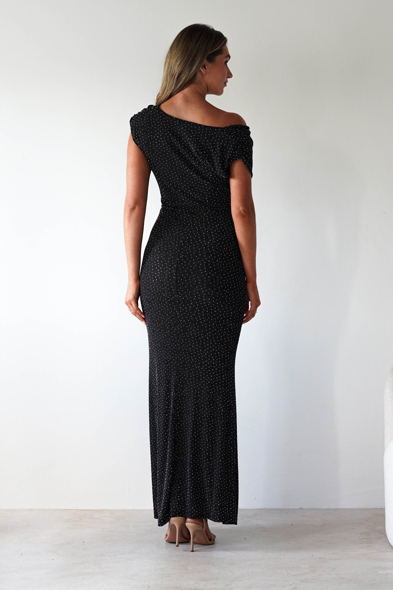 Pascal Bodycon Embellished Maxi Dress | Black | Oh Hello Clothing | S (8)