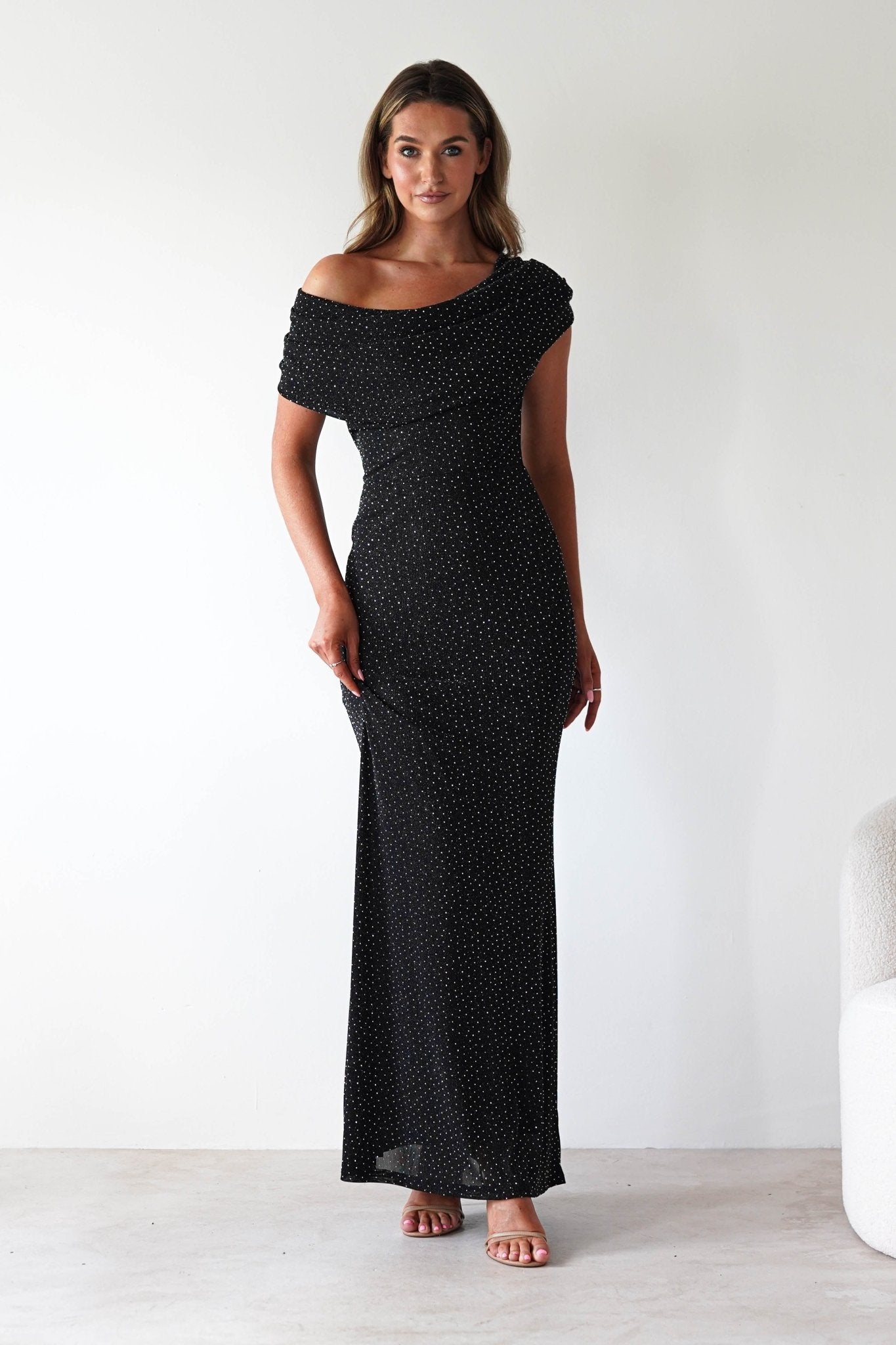 Pascal Bodycon Embellished Maxi Dress | Black | Oh Hello Clothing | S (8)