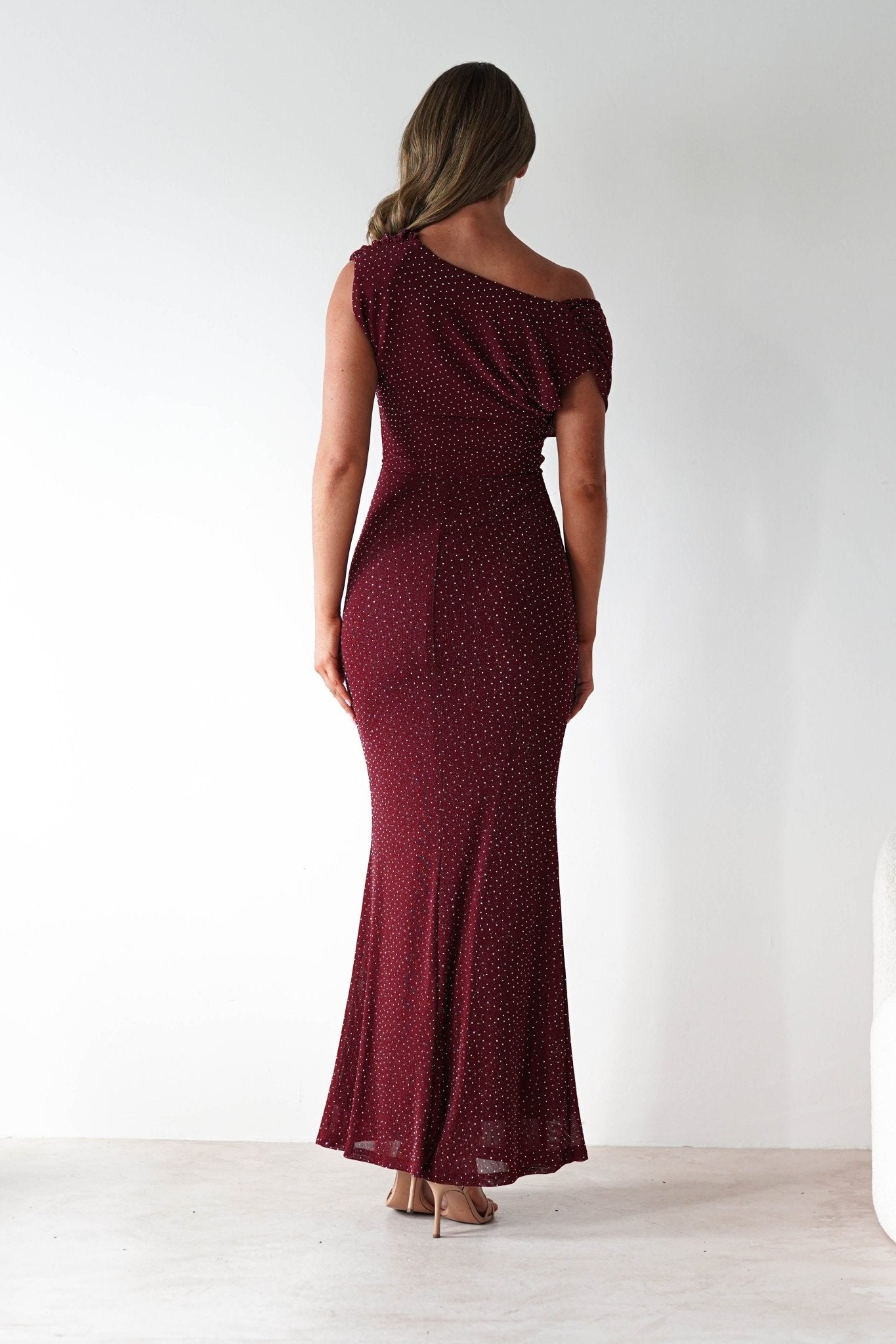 Pascal Bodycon Embellished Maxi Dress | Wine | Oh Hello Clothing | S (8)