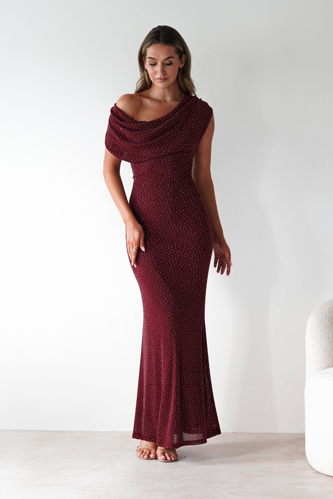Pascal Bodycon Embellished Maxi Dress | Wine | Oh Hello Clothing | S (8)