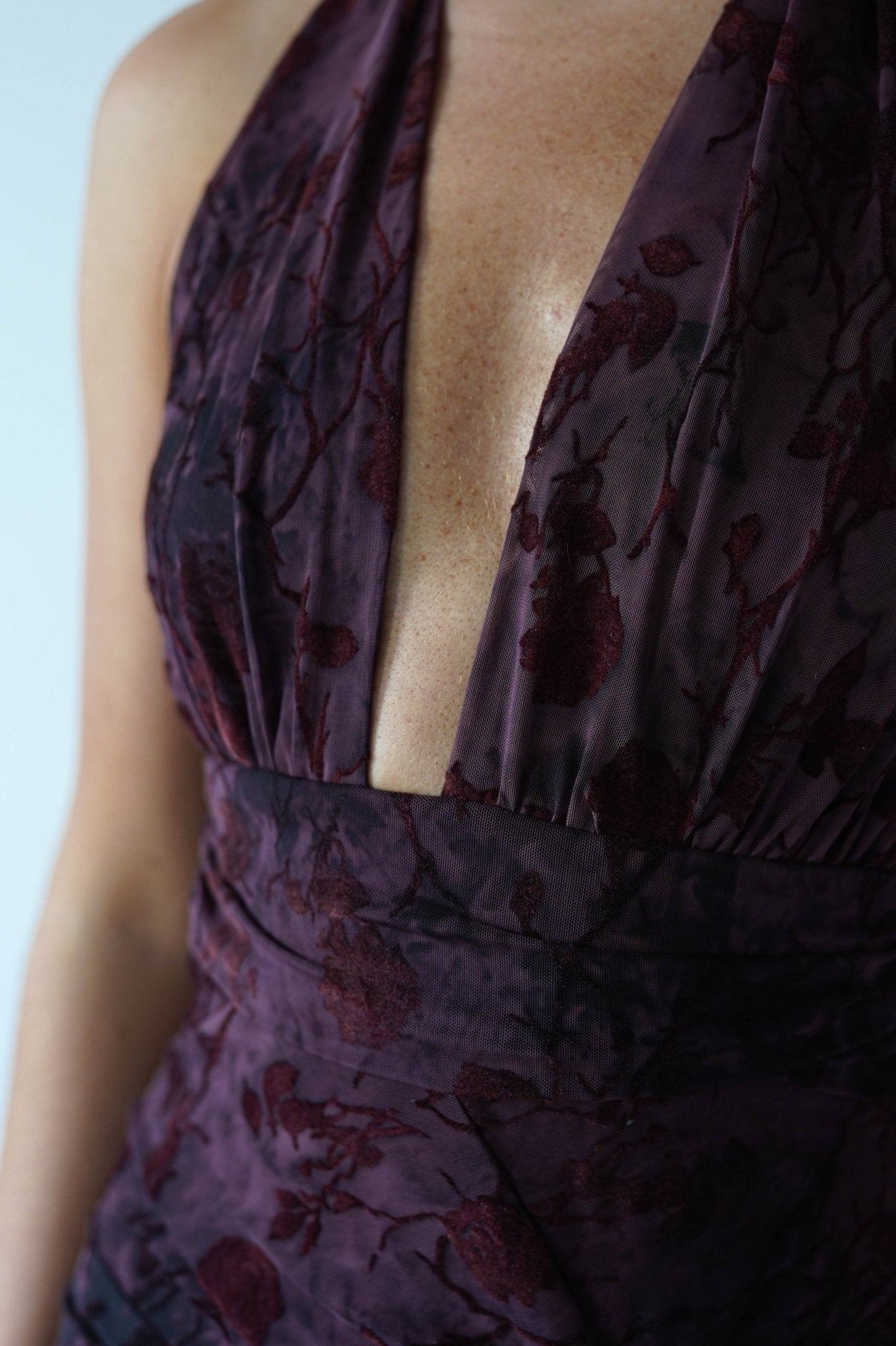 Paxton Halter Neck Floral Maxi Dress | Wine | Oh Hello Clothing | S (8)