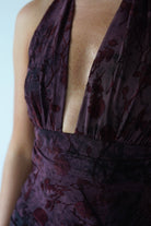 Paxton Halter Neck Floral Maxi Dress Wine | Wedding Guest Dress | Halter Neck | Maxi | Oh Hello Clothing