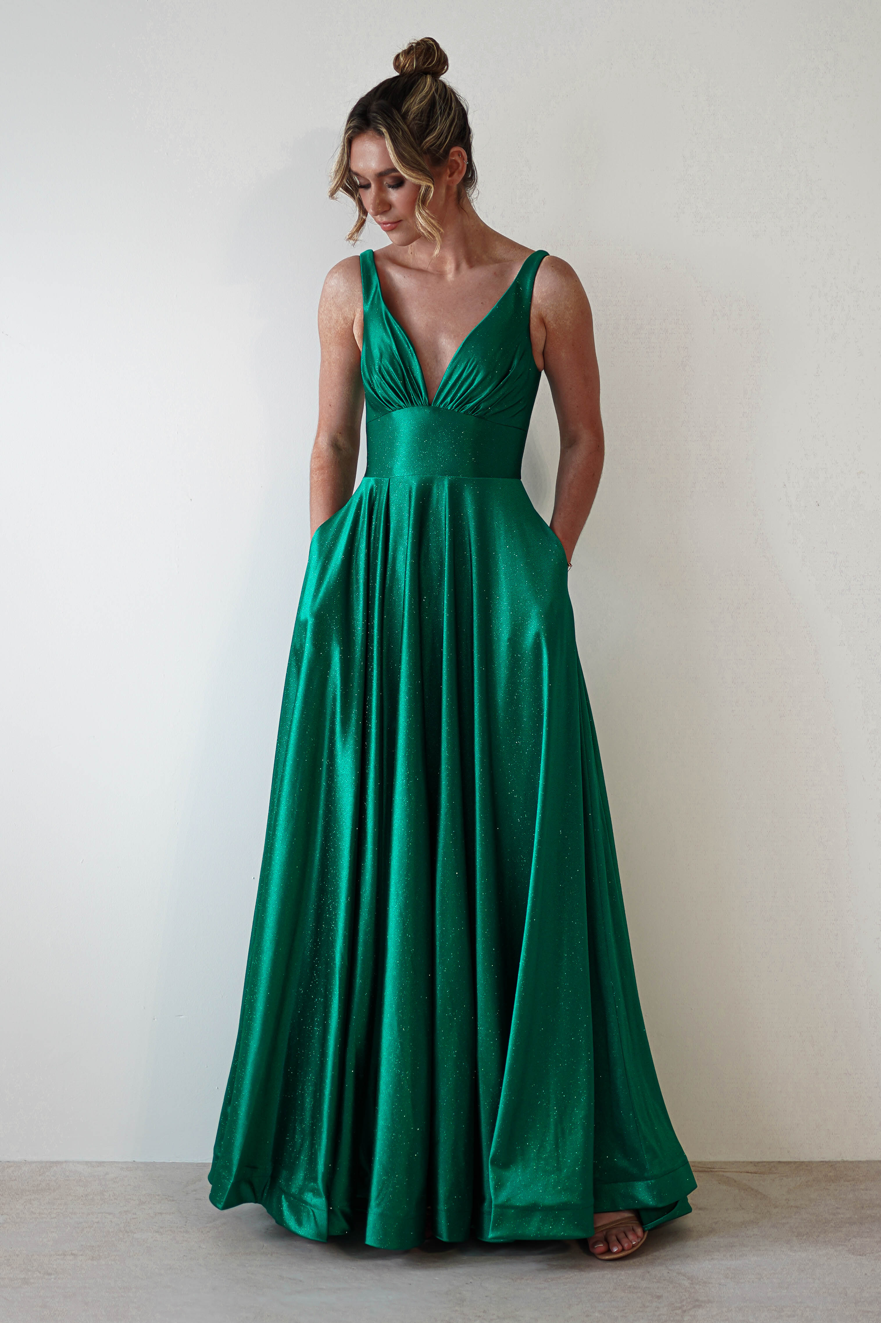 Penelope Glitter Princess Gown | Green