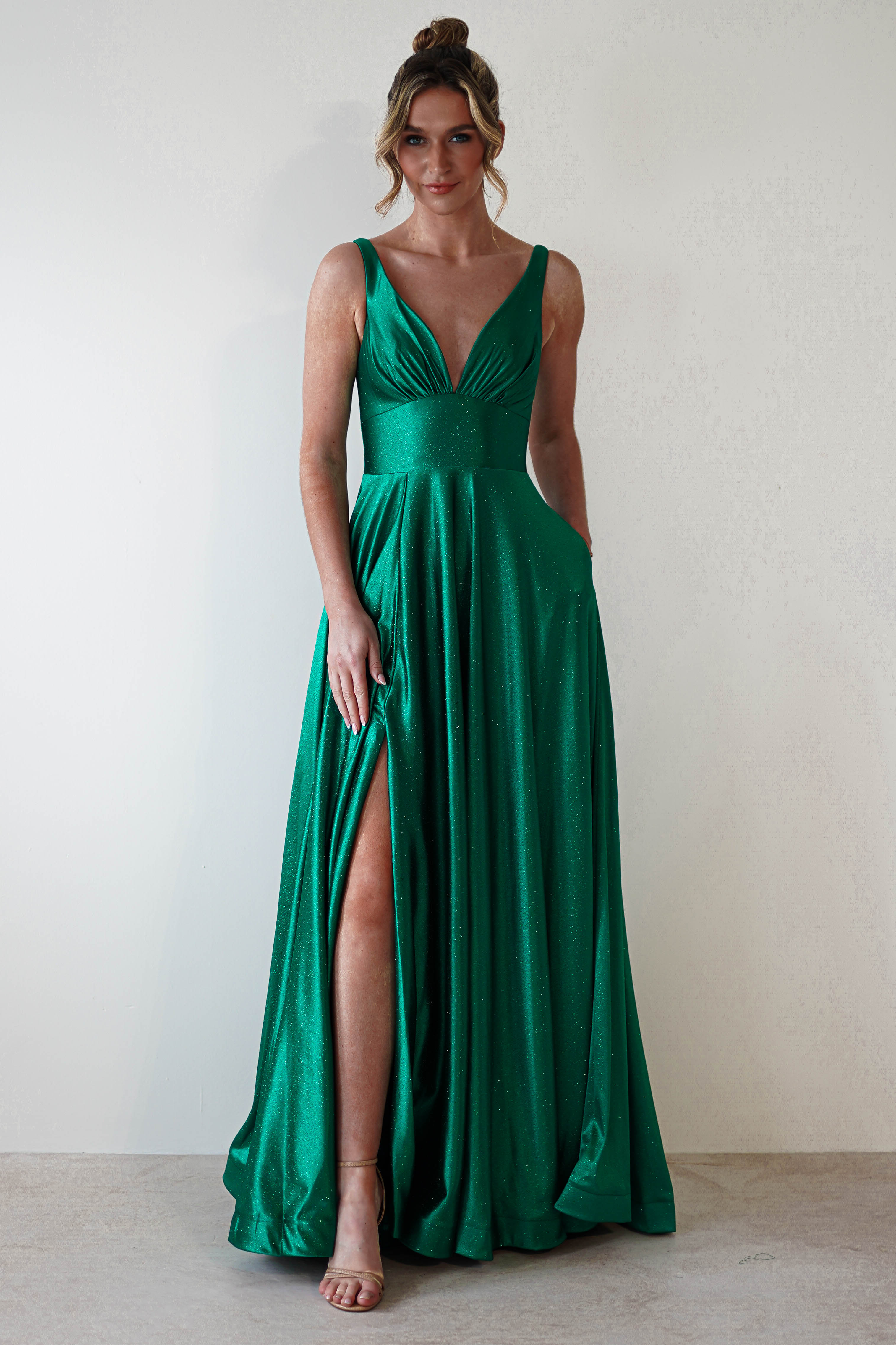 Penelope Glitter Princess Gown | Green