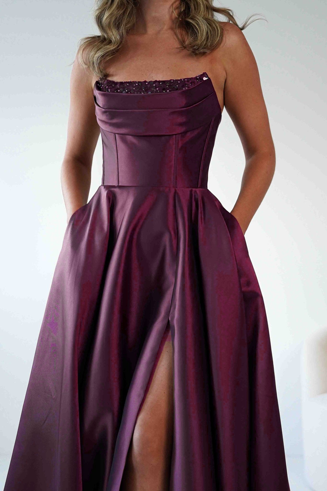 Oh Hello Clothing Debs & Prom Dresses Pepper Strapless A-Line Maxi Gown | Berry