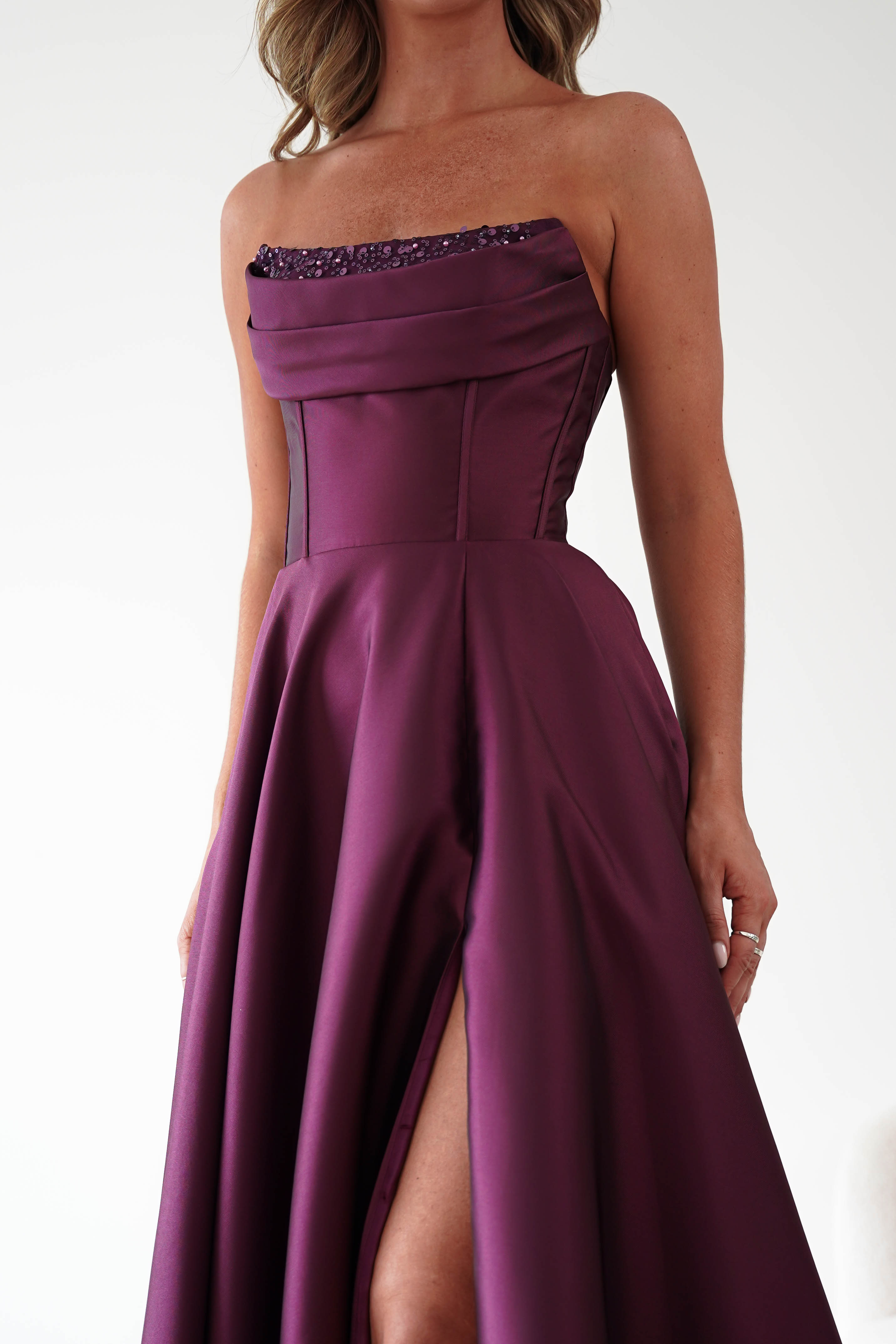 Oh Hello Clothing Dresses > Prom Dresses Pepper Strapless A-Line Maxi Gown | Berry