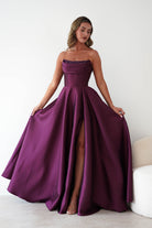 Oh Hello Clothing Dresses > Prom Dresses Pepper Strapless A-Line Maxi Gown | Berry