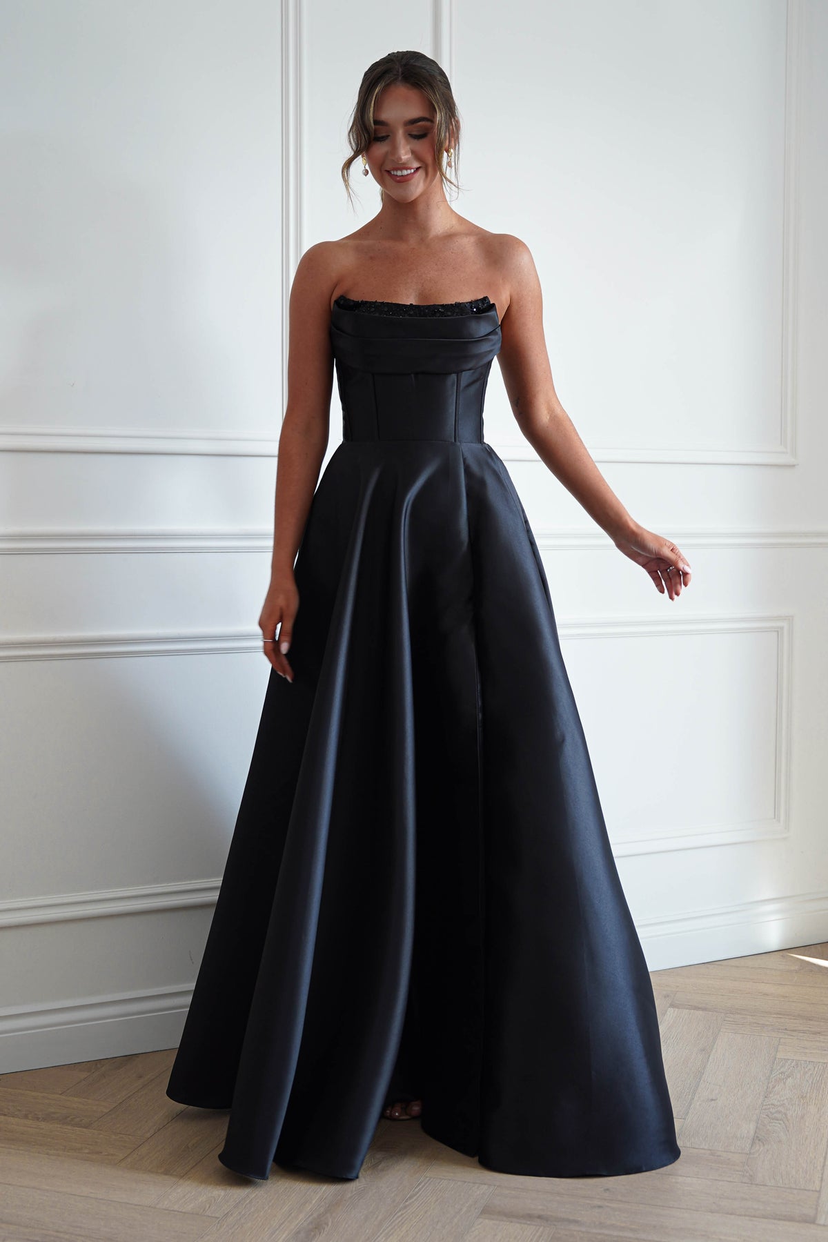 Oh Hello Clothing Dresses > Prom Dresses Pepper Strapless A-Line Maxi Gown | Black