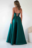 Pepper Strapless A-Line Maxi Gown | Emerald Green | Debs & Prom | Formal Gown | Oh Hello Clothing