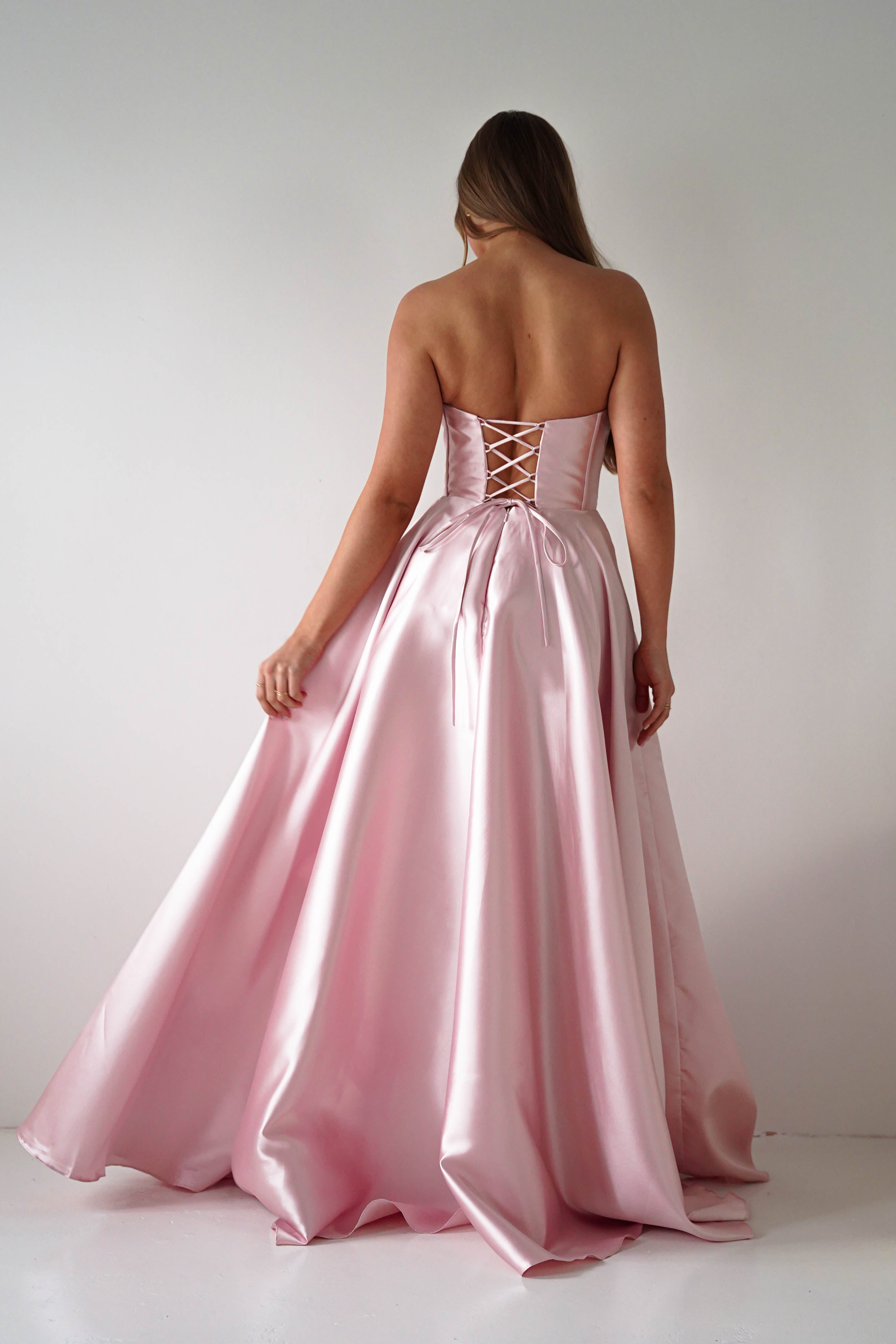 Oh Hello Clothing Dresses > Prom Dresses Pepper Strapless A-Line Maxi Gown | Pink