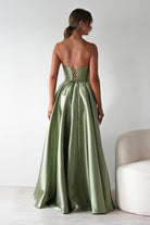 Pepper Strapless A-Line Maxi Gown | Sage | Debs & Prom | Formal Gown | Oh Hello Clothing