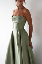 Pepper Strapless A-Line Maxi Gown | Sage | Debs & Prom | Formal Gown | Oh Hello Clothing