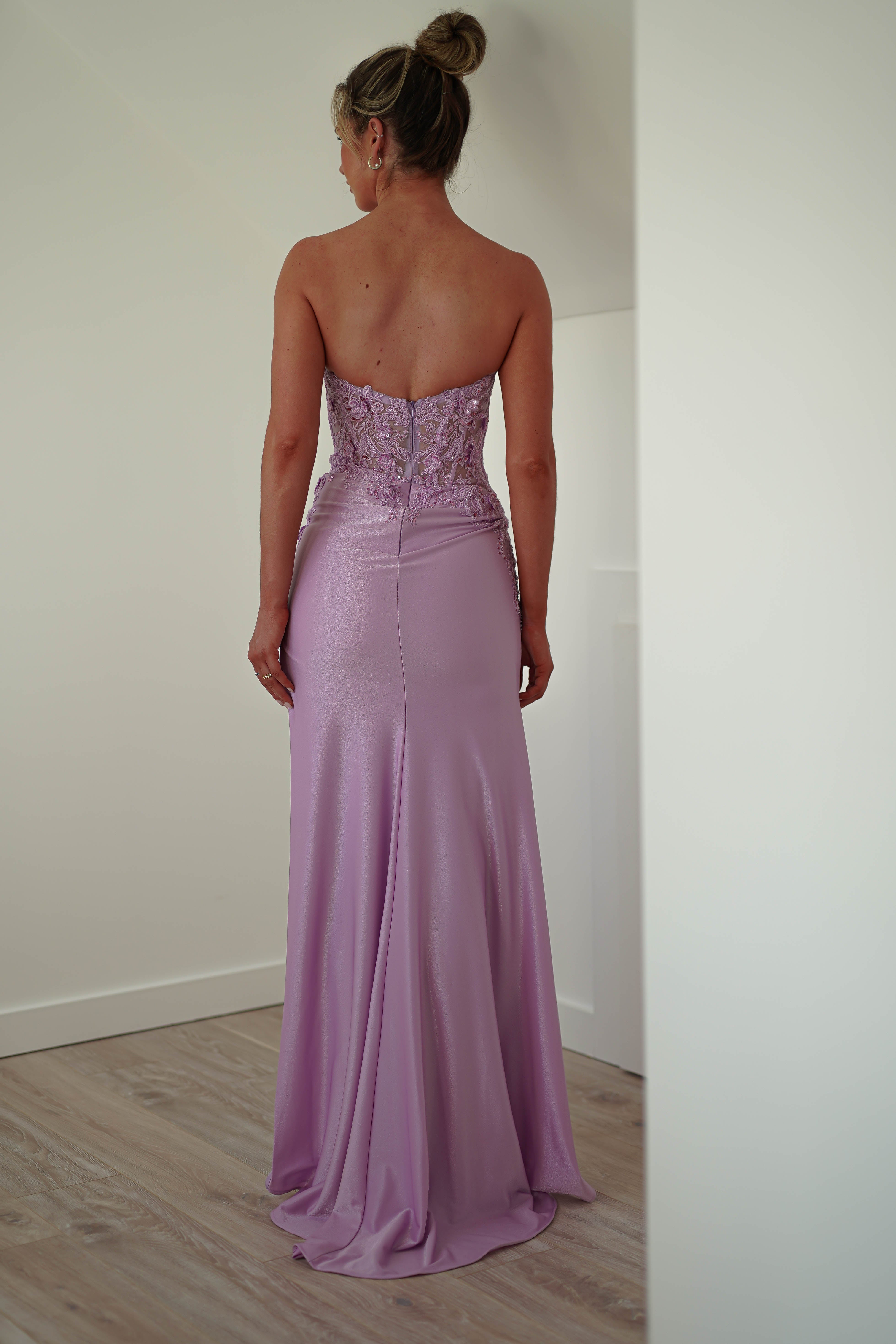 Perla Embellished Gown | Lilac