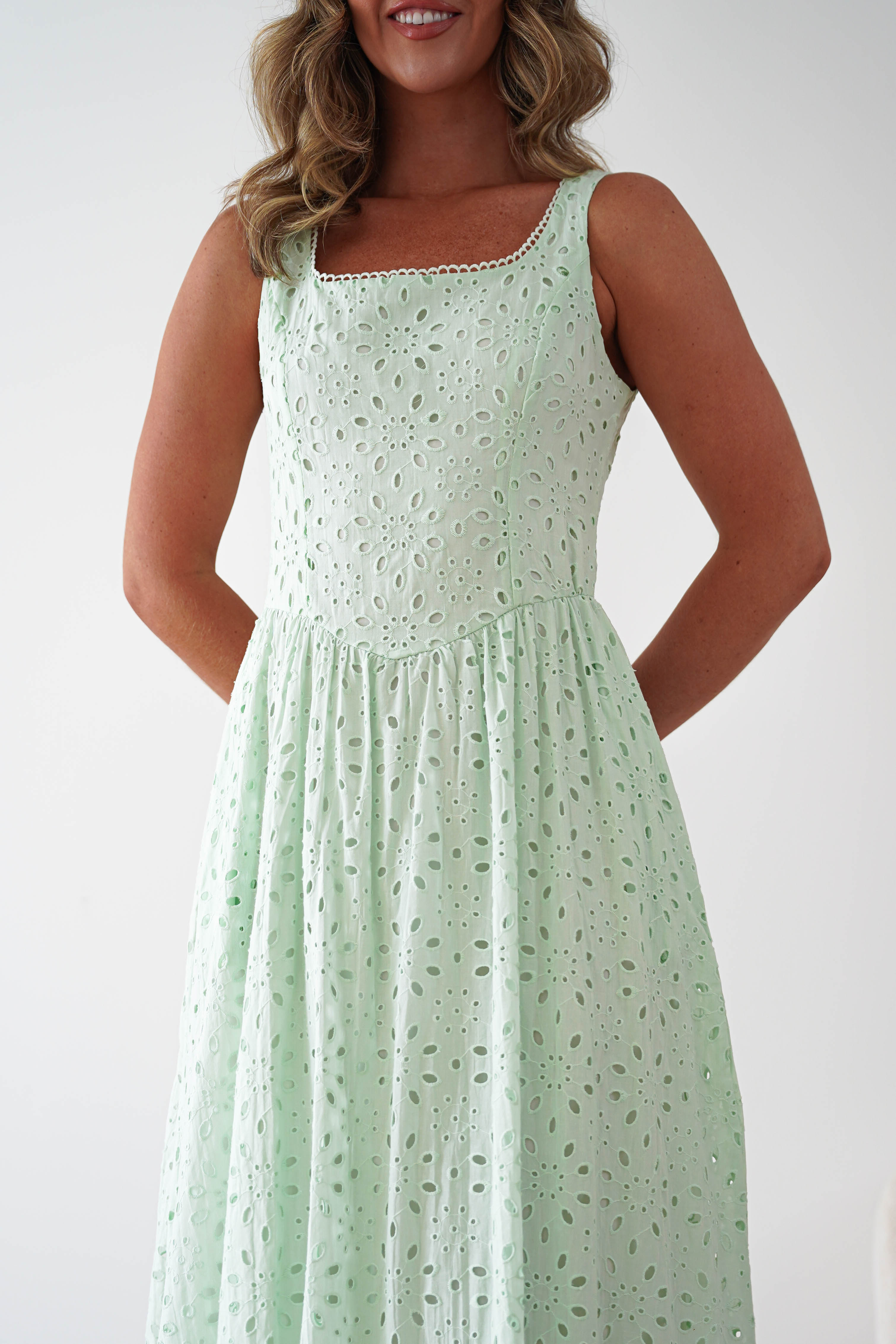 Oh Hello Clothing Women > Clothing > Dresses Petal Skater Cotton Maxi Dress | Mint