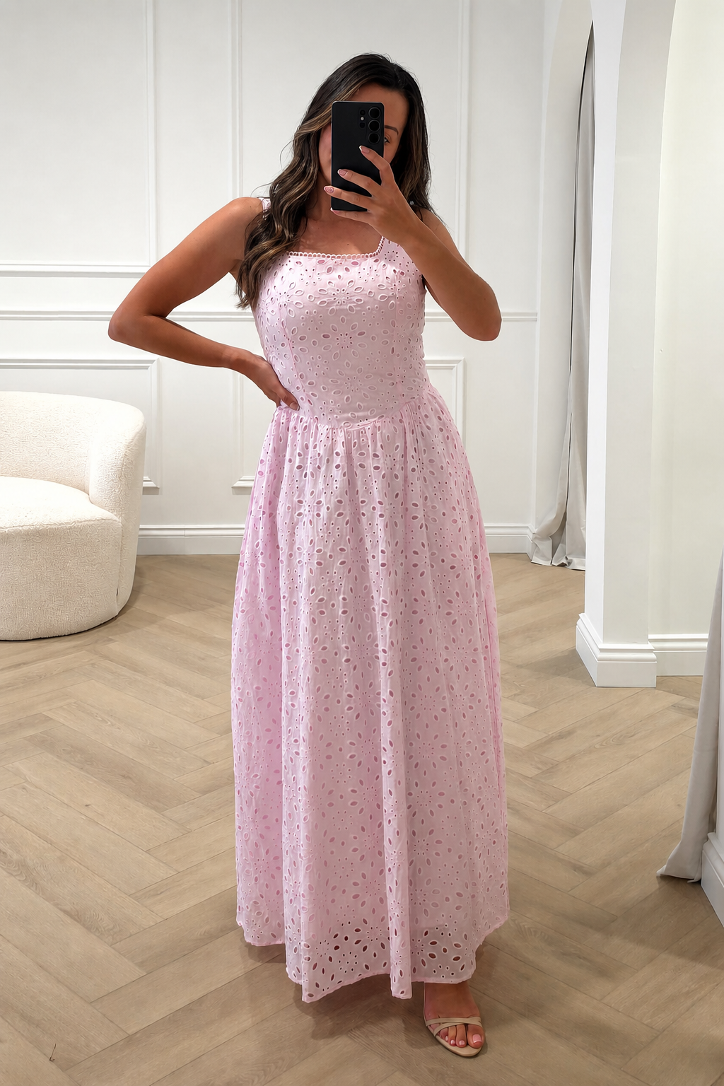 Oh Hello Clothing Women > Clothing > Dresses Petal Skater Cotton Maxi Dress | Pink