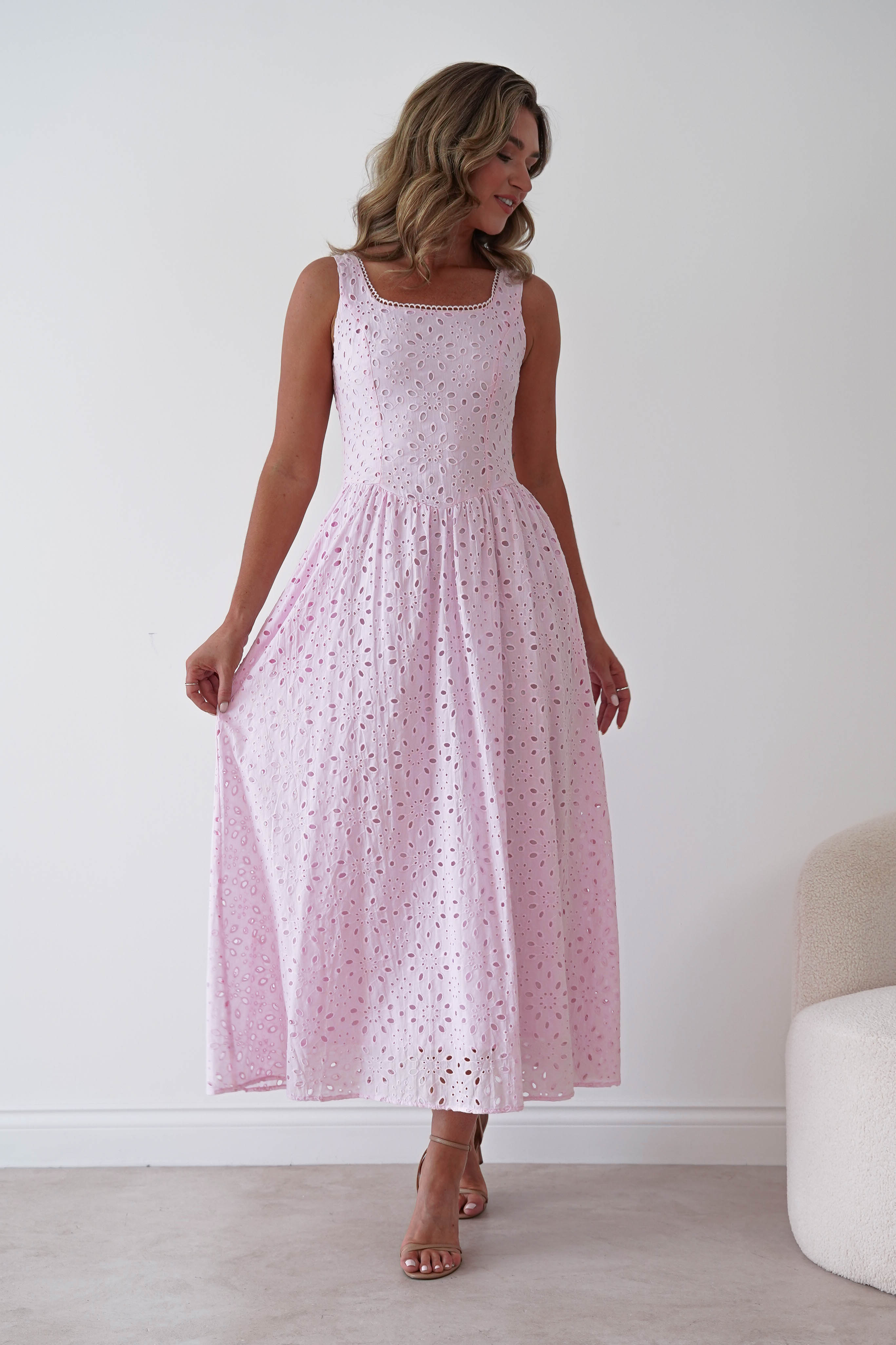 Oh Hello Clothing Women > Clothing > Dresses Petal Skater Cotton Maxi Dress | Pink