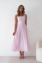 Oh Hello Clothing Women > Clothing > Dresses Petal Skater Cotton Maxi Dress | Pink