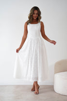 Oh Hello Clothing Women > Clothing > Dresses Petal Skater Cotton Maxi Dress | White