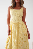Oh Hello Clothing Women > Clothing > Dresses Petal Skater Cotton Maxi Dress | Yellow