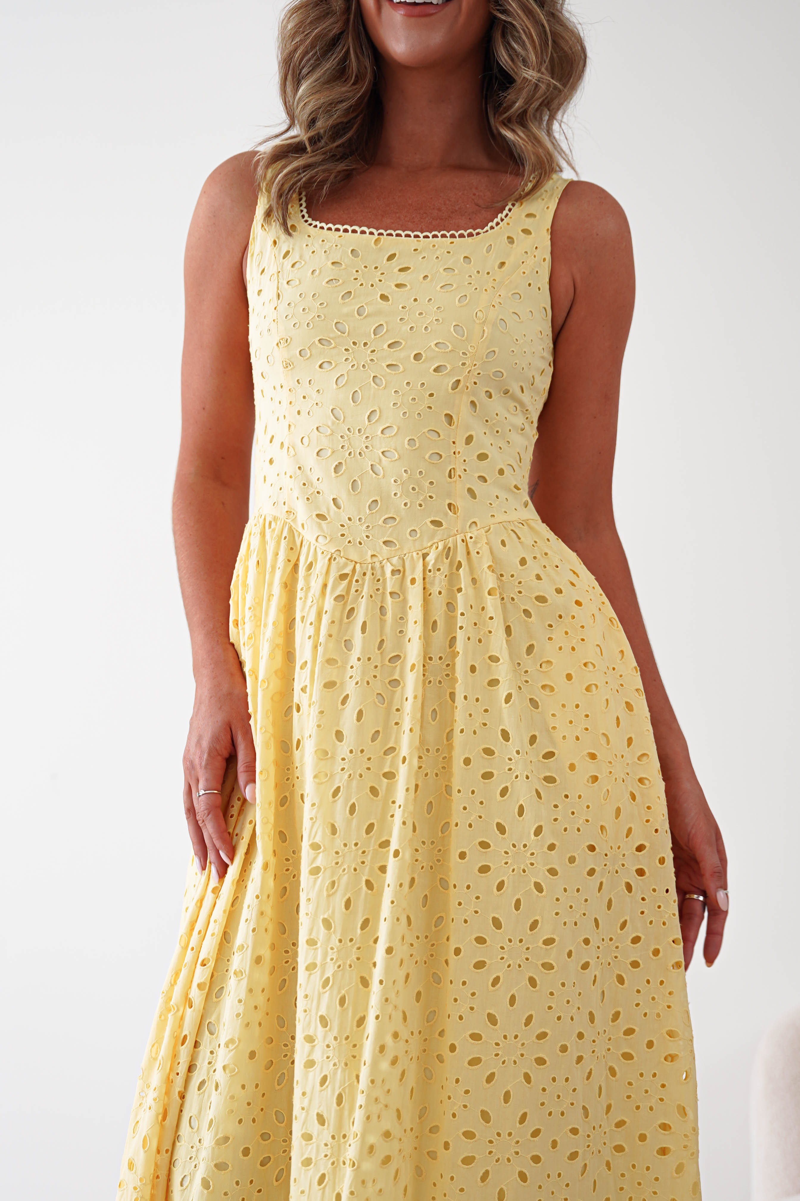 Oh Hello Clothing Women > Clothing > Dresses Petal Skater Cotton Maxi Dress | Yellow