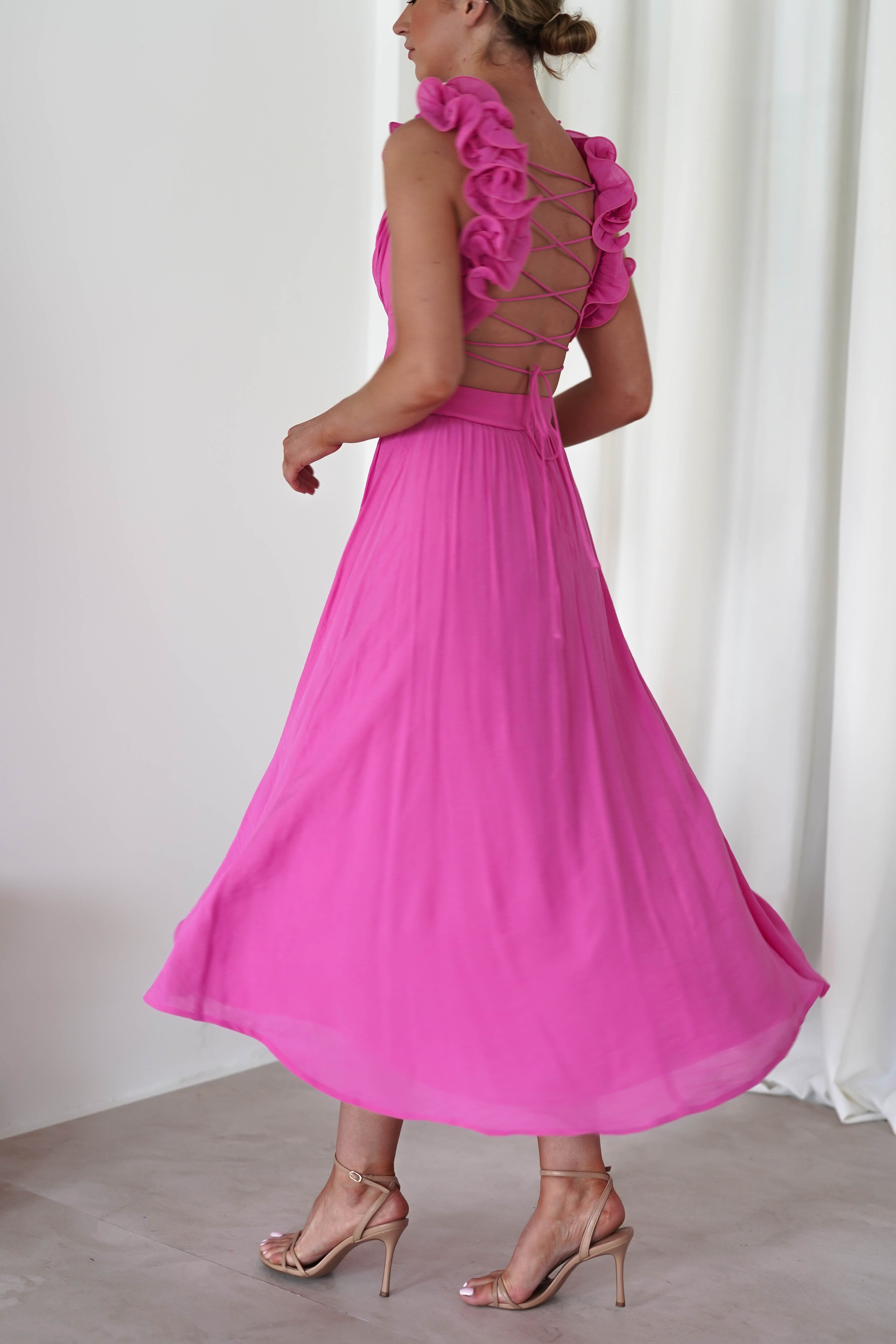 Phoebe Midaxi Dress | Hot Pink