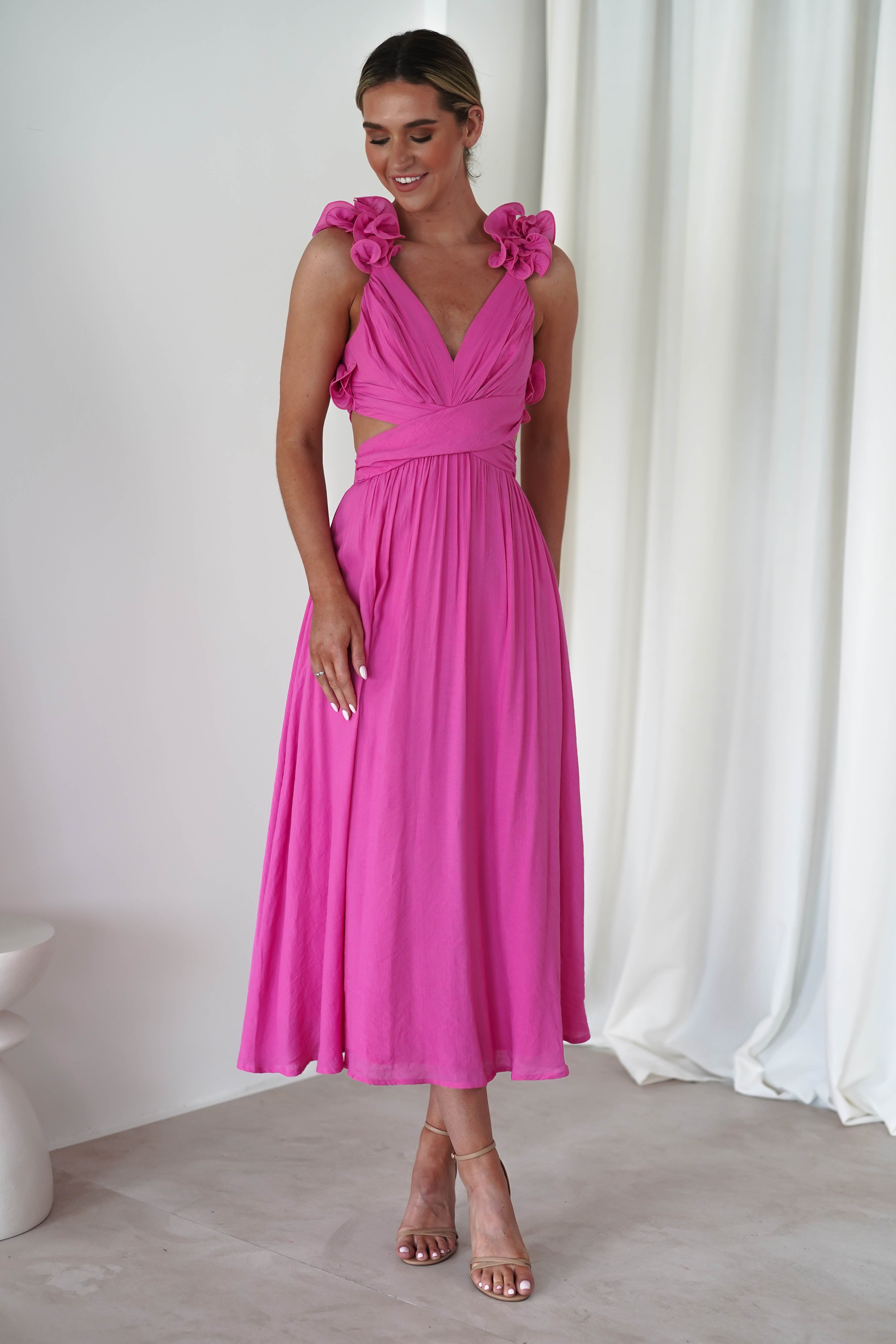 Phoebe Midaxi Dress | Hot Pink