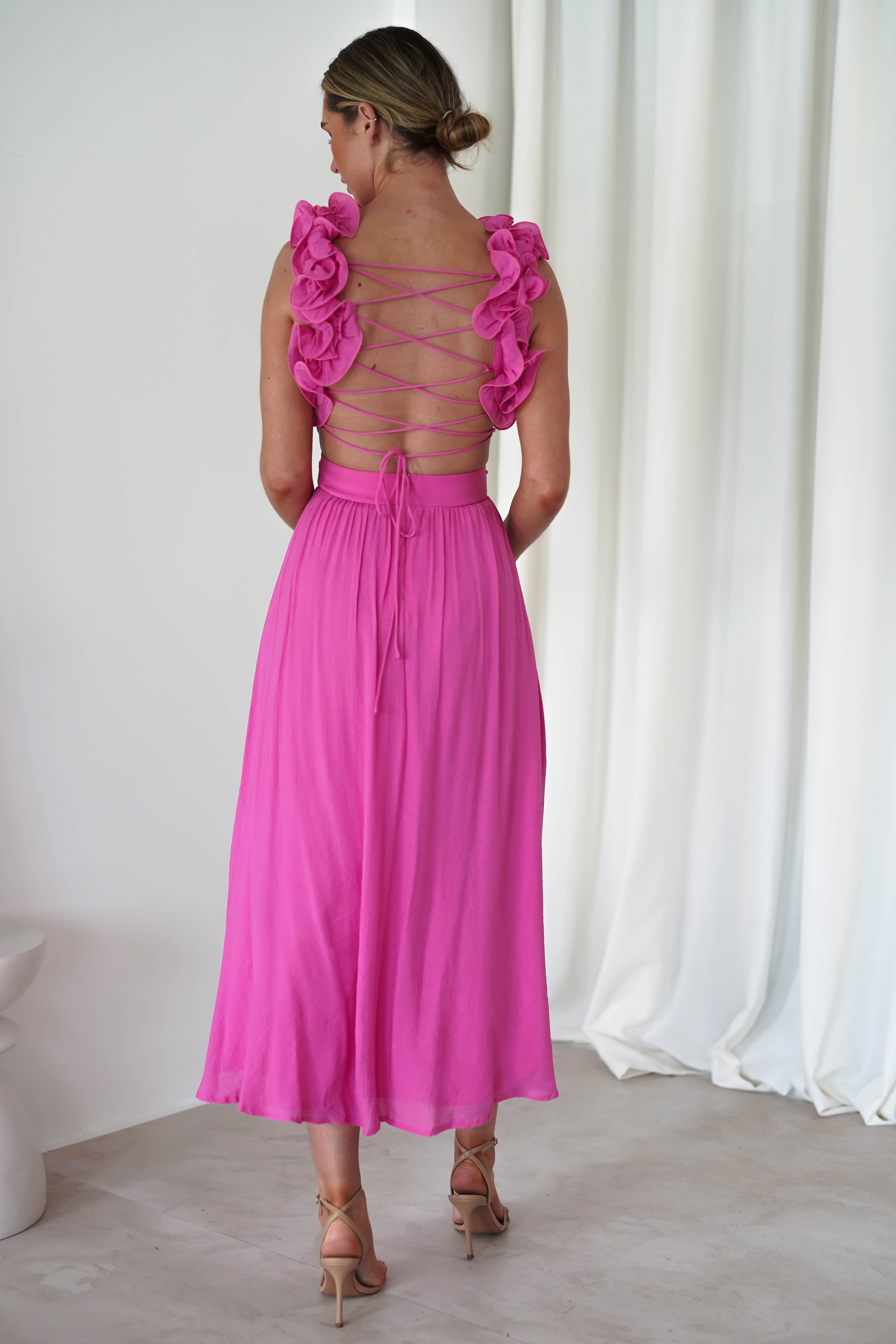 Phoebe Midaxi Dress | Hot Pink