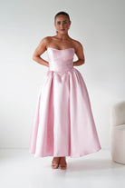 Oh Hello Clothing Women > Clothing > Dresses Phoebe Sweetheart Strapless Midi Dress | Pink