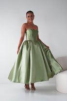 Oh Hello Clothing Women > Clothing > Dresses Phoebe Sweetheart Strapless Midi Dress | Sage