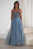 Priscilla Princess Glitter Gown | Dusty Blue | Debs & Prom | Formal Gown | Oh Hello Clothing
