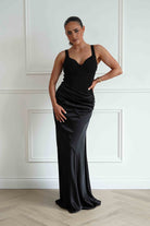 Oh Hello Clothing Women > Clothing > Dresses Rachel Structured Draped Maxi Dress | Black