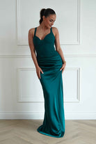 Oh Hello Clothing Women > Clothing > Dresses Rachel Structured Draped Maxi Dress | Emerald Green