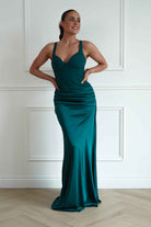 Oh Hello Clothing Women > Clothing > Dresses Rachel Structured Draped Maxi Dress | Emerald Green