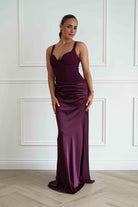 Oh Hello Clothing Women > Clothing > Dresses Rachel Structured Draped Maxi Dress | Plum