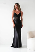 Oh Hello Clothing Dresses > Prom Dresses Raya Embellished Corset Gown | Black