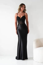 Oh Hello Clothing Dresses > Prom Dresses Raya Embellished Corset Gown | Black