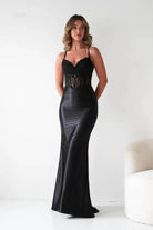 Oh Hello Clothing Dresses > Prom Dresses Raya Embellished Corset Gown | Black