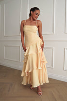 Oh Hello Clothing Women > Clothing > Dresses Renee Luminescent Ruffle Maxi Dress | Yellow