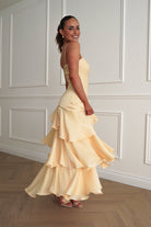Oh Hello Clothing Women > Clothing > Dresses Renee Luminescent Ruffle Maxi Dress | Yellow