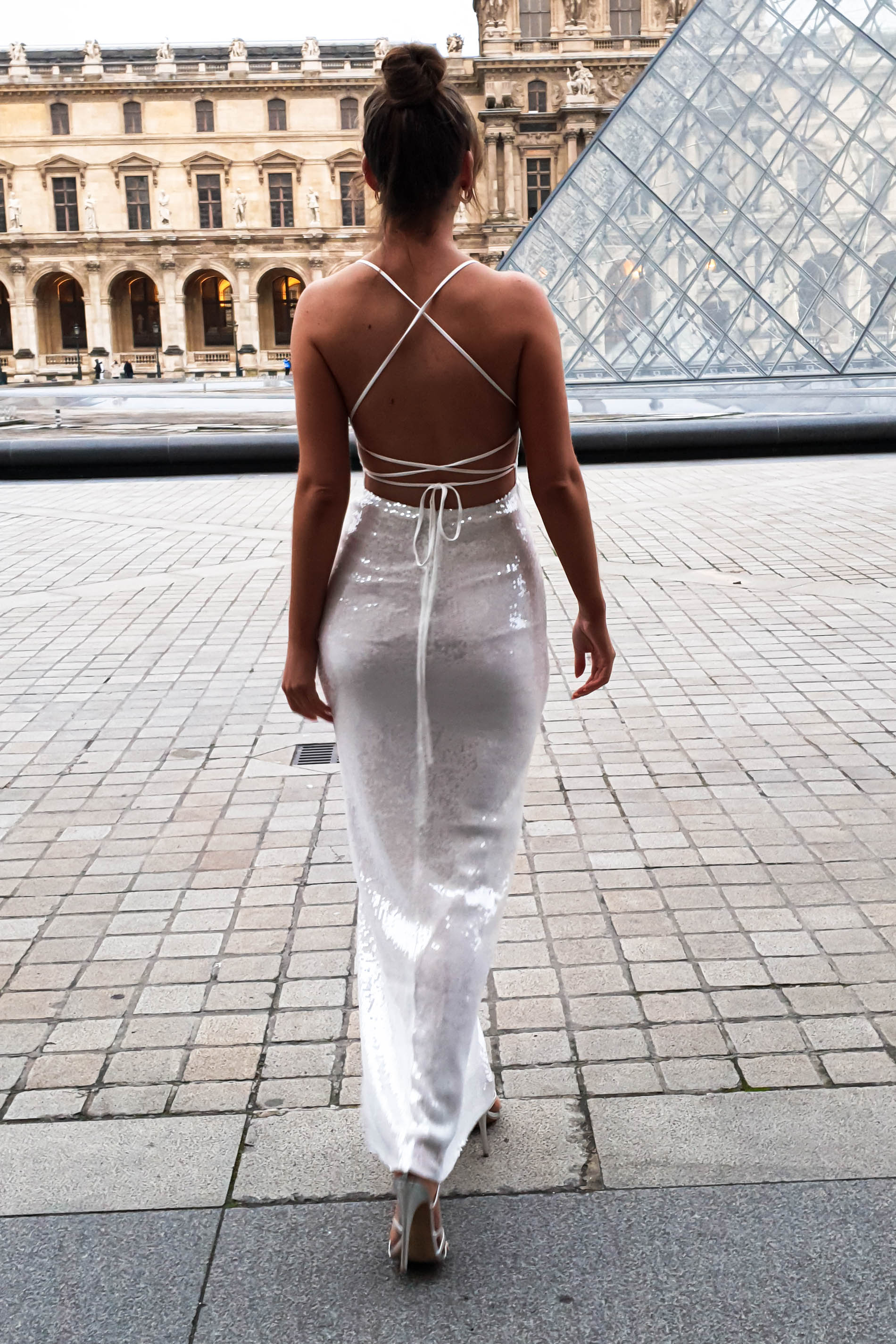 Renesmee Sequin Maxi Dress | White