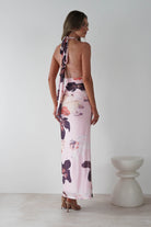 Rhoda Floral Print Mesh Maxi Dress Light Pink | Wedding Guest Dress | Maxi | Mesh | Oh Hello Clothing