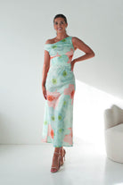 Oh Hello Clothing Women > Clothing > Dresses Rumi Floral Print Off The Shoulder Maxi | Green