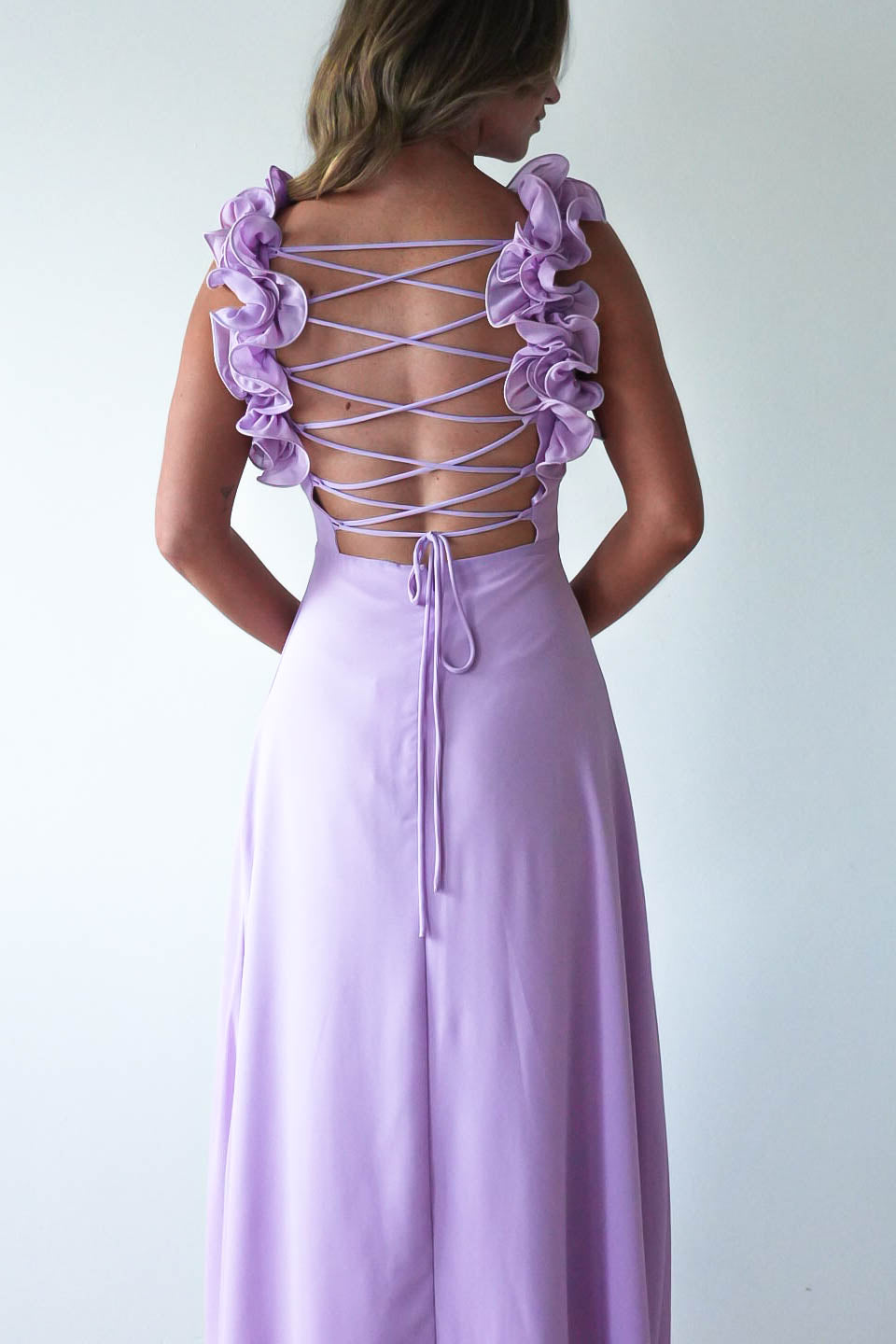 Sadie Ruffle Sleeve Maxi Dress | Lilac