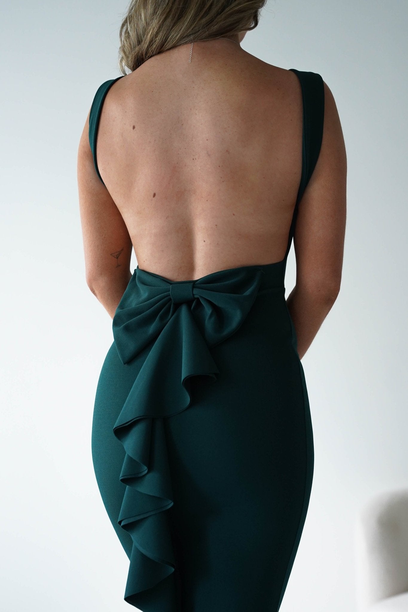 Samantha Bow Detail Maxi Dress | Emerald Green | Oh Hello Clothing | S/M - (8 - 10)